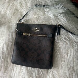 New Never Used Coach Mini Rowan File Crossbody Bag In Signature Canvas